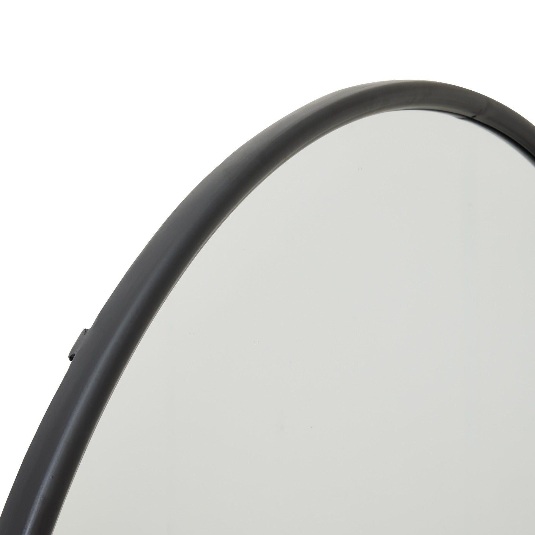 Amalfi Black Large Circular Metal Wall Mirror