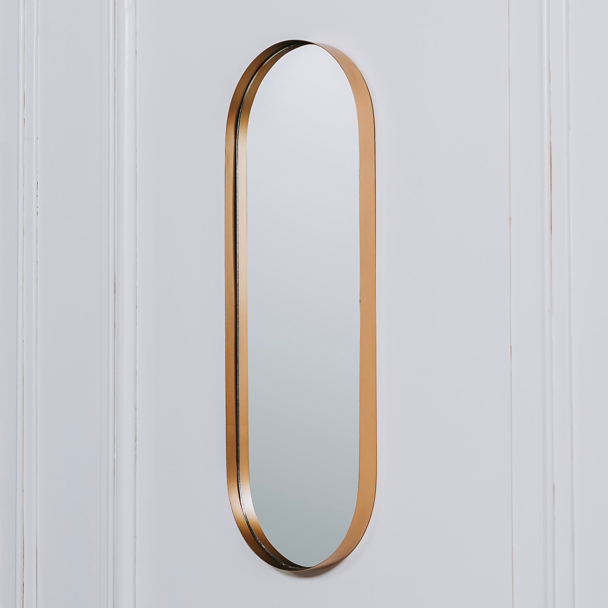 Pescara Slim Gold Oval Wall Mirror