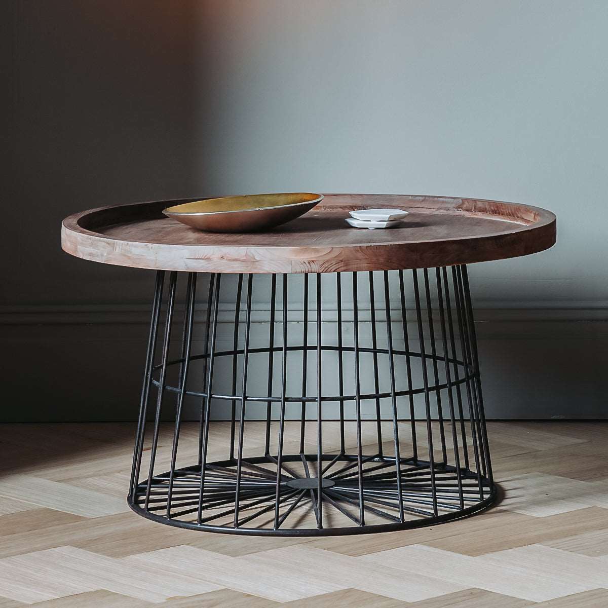 Lagom Nordic Round Iron Basket Coffee Table