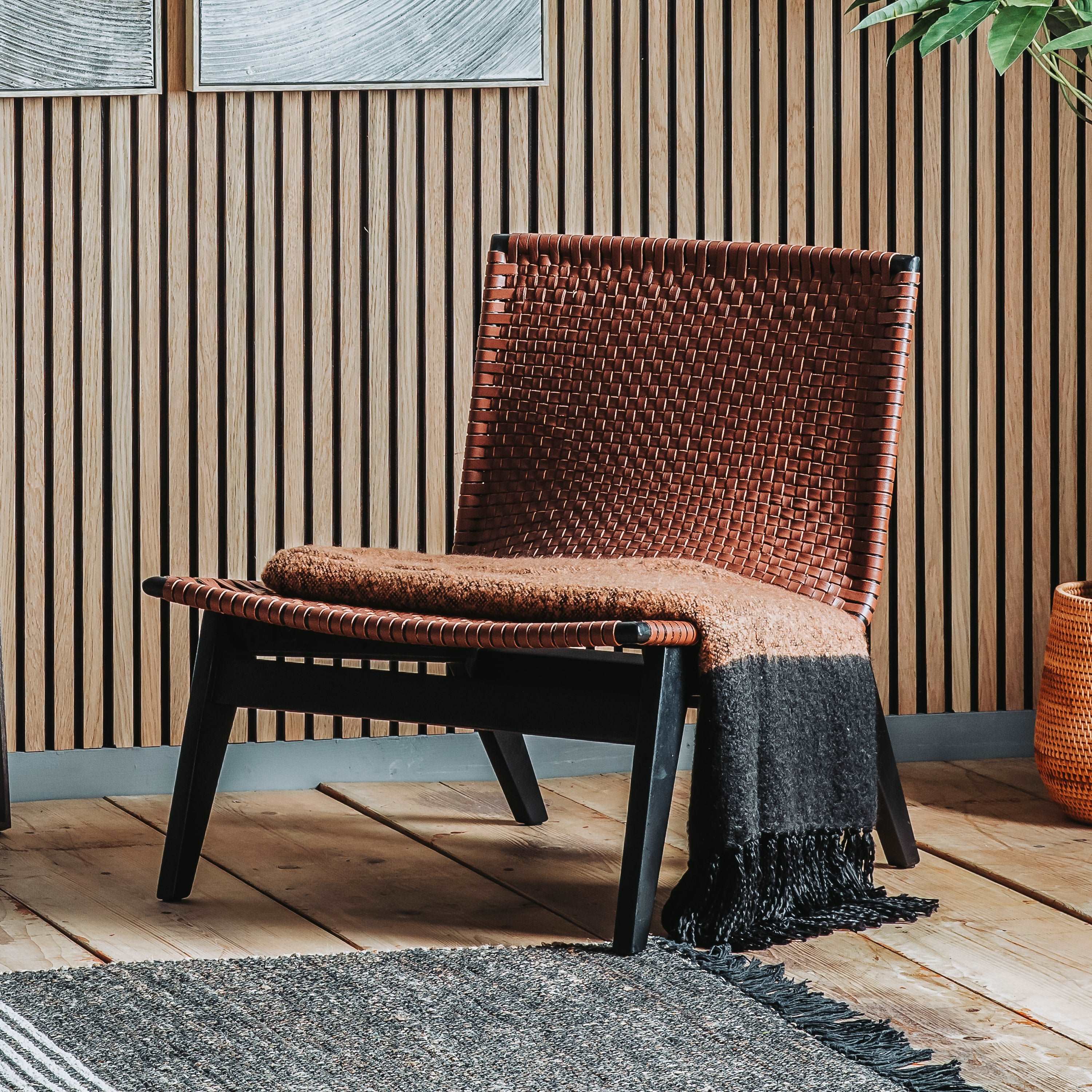 Kudzayi Buffalo Brown Leather Lounge Chair