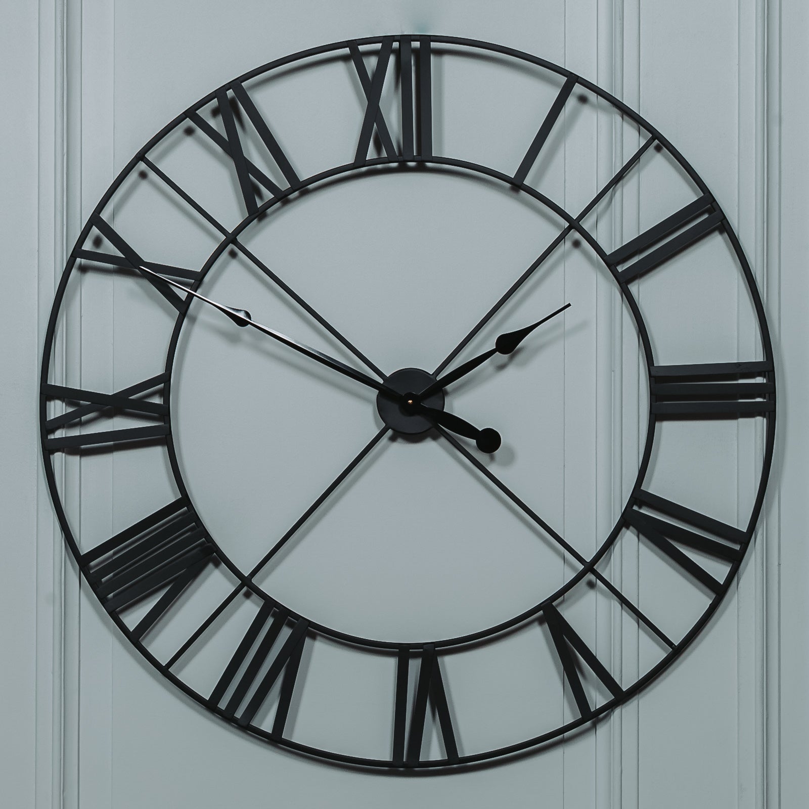 Volta Extra Large Black Metal Clock - 110cm
