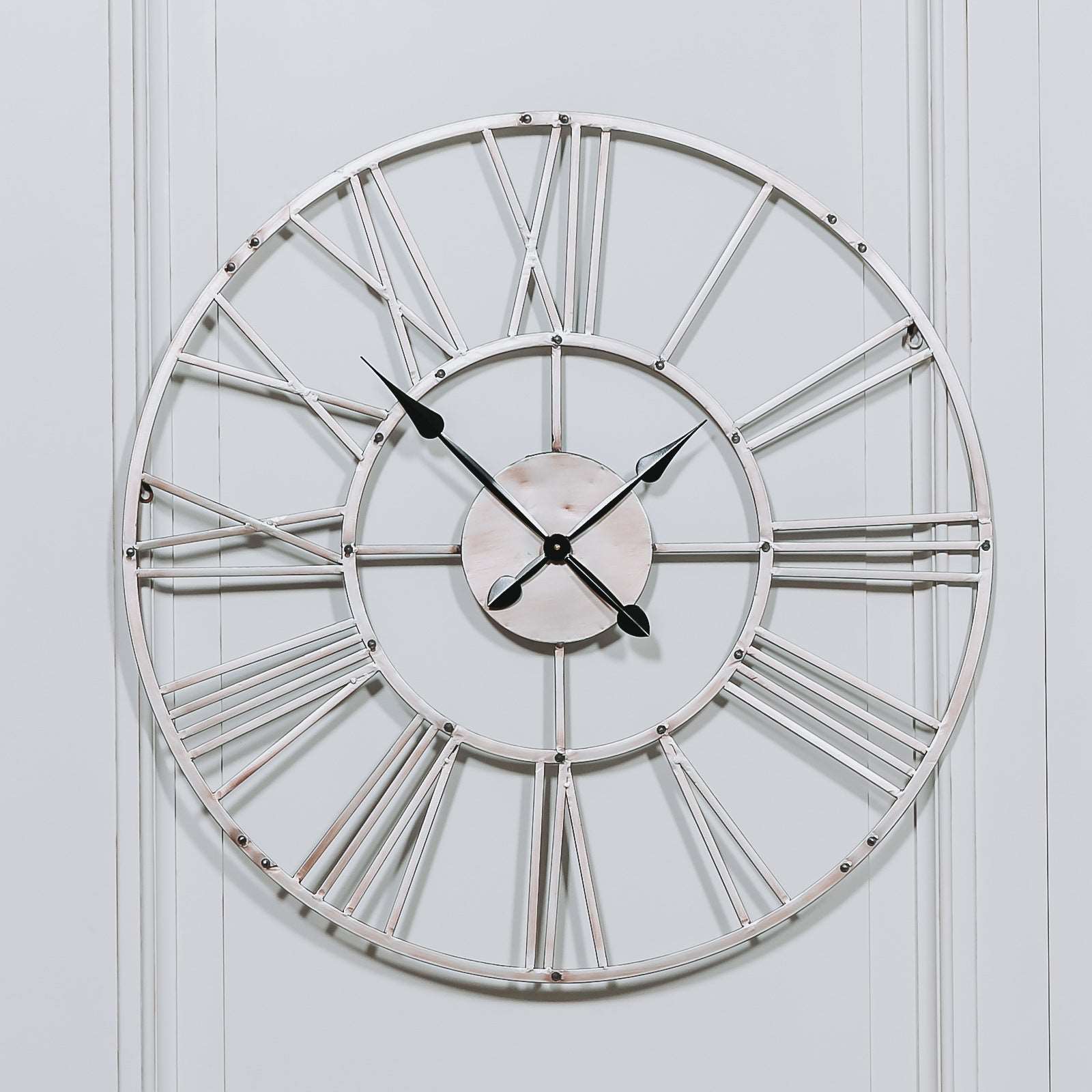 Hora Large All Silver Clock - 92cm