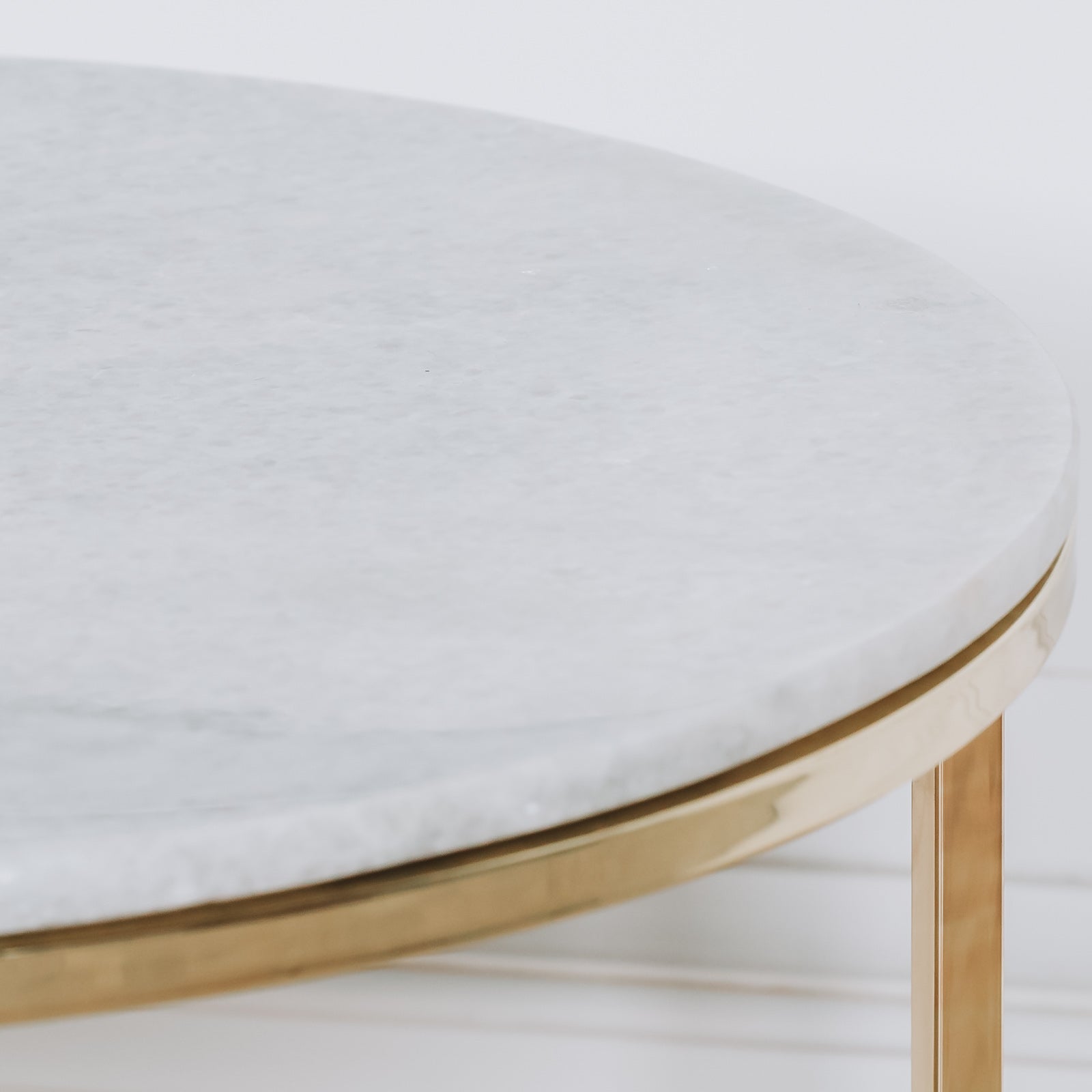 Figura Solid Marble Gold Side Table