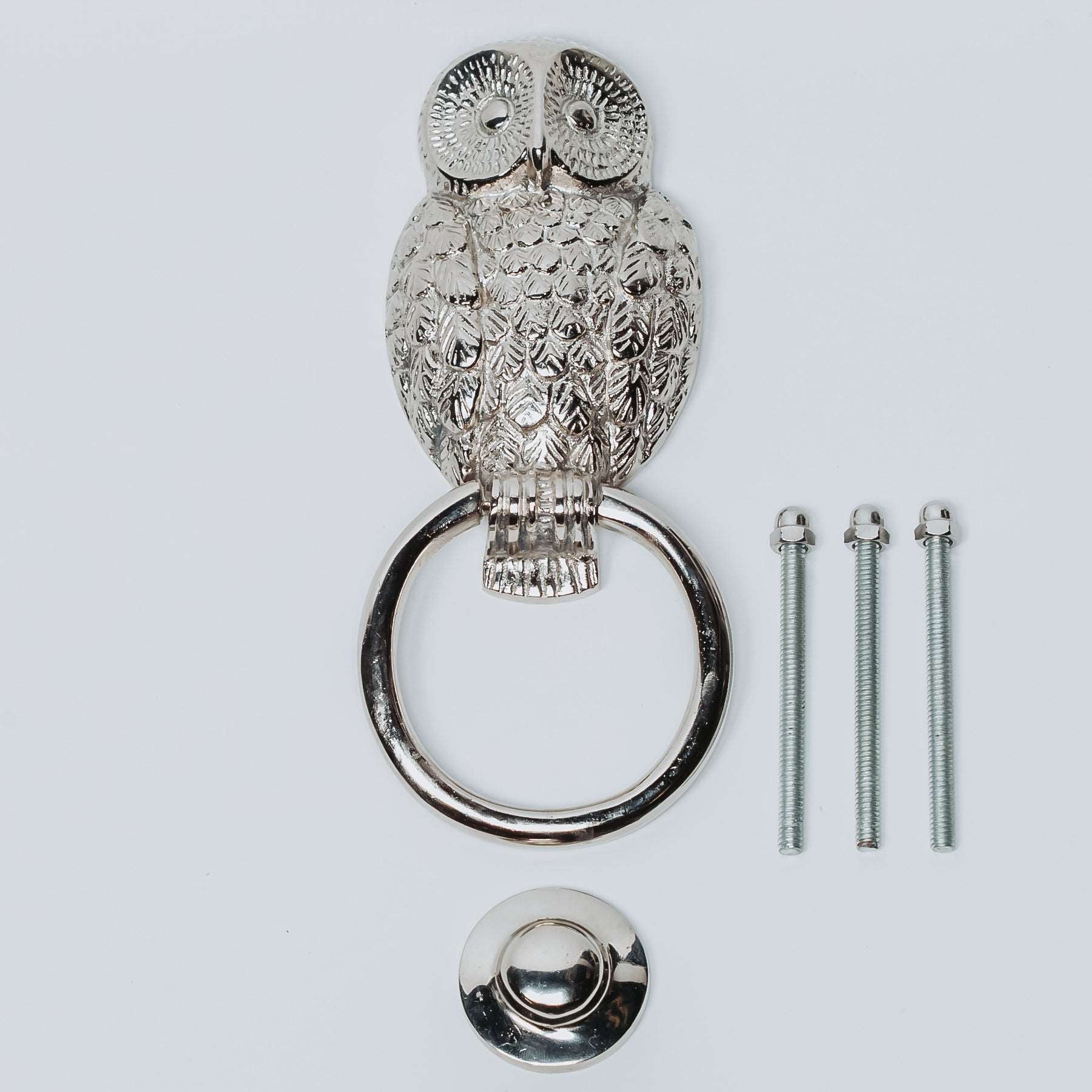Animale Chrome Owl Door Knocker - Apollo Homeware