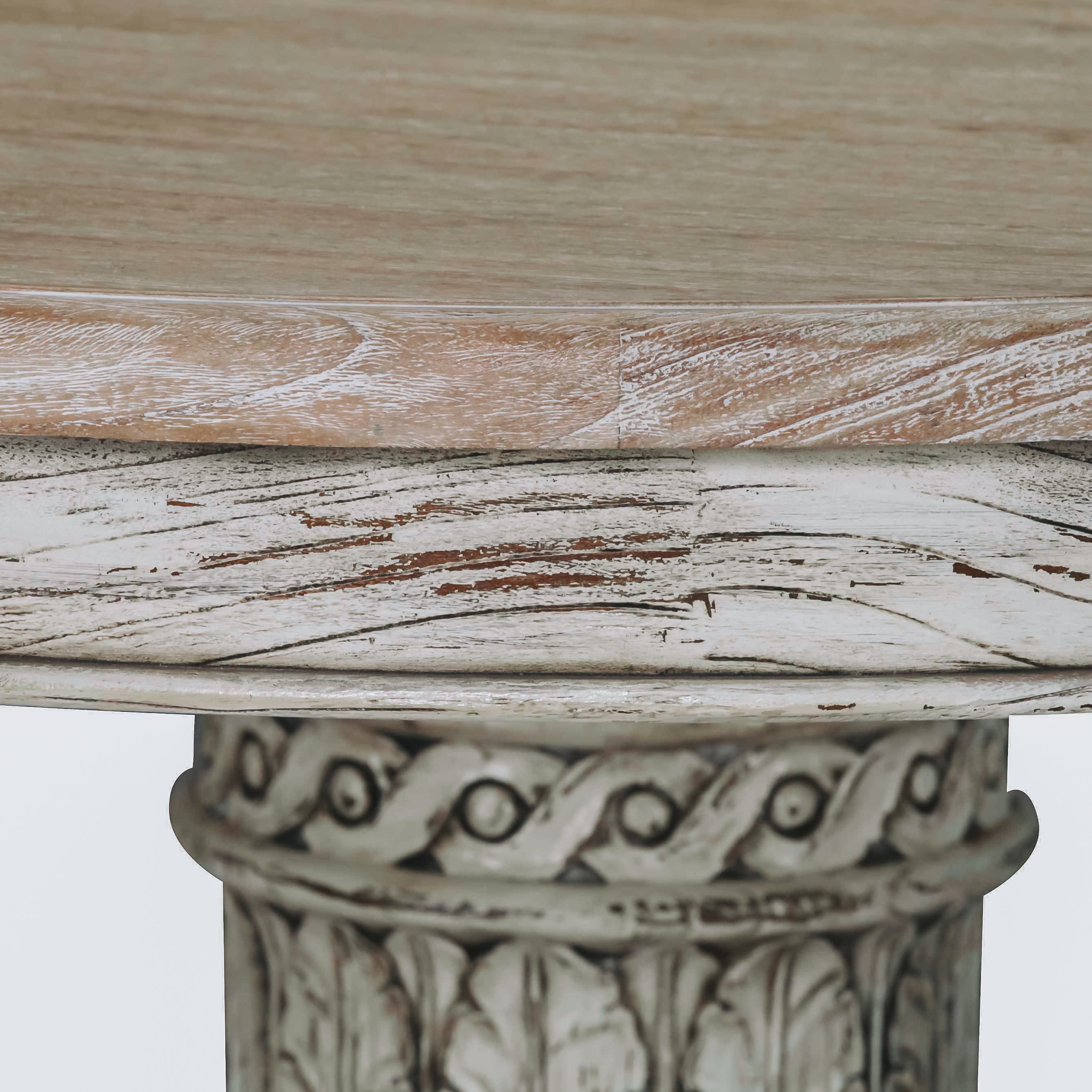 Tutto Heavy Distressed White Cedar Dining Table